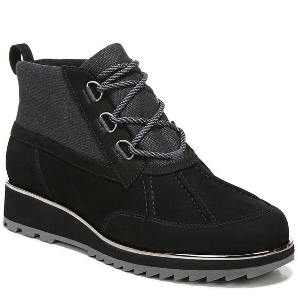 Vionic Shoes - Vionic Nolan Waterproof Wedge Lace-up Bootie in Black